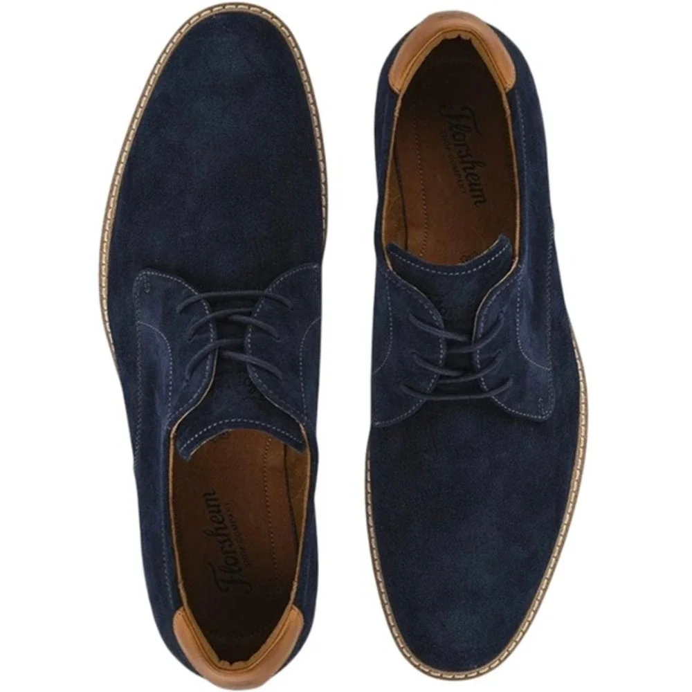 Florsheim HIGHLAND Plain Toe Oxford Men's Size 8.5 Color Navy Blue Suede New Box